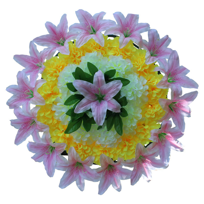 仿真花菊花大花圈绢花扫墓花假花祭祀花便宜清明节花公墓装饰花环