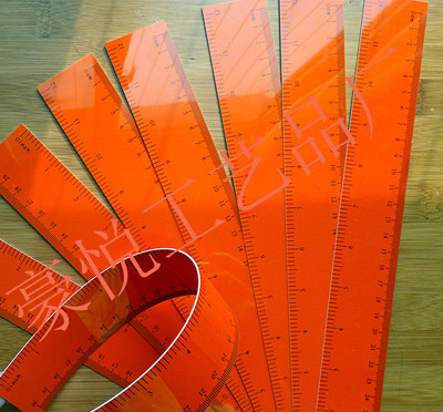 厂家直销优质学生文具塑料直尺 1mm厚pvc软尺 定制广告宣传尺子