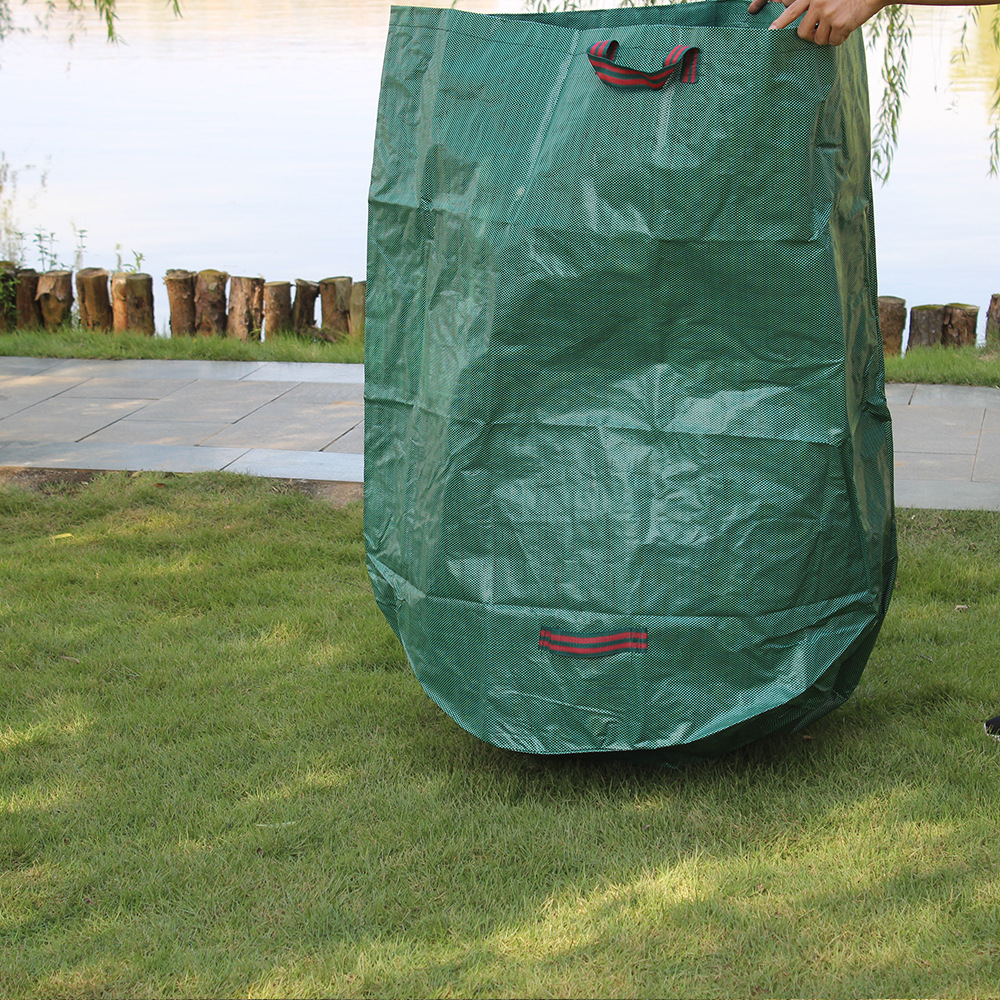 厂家直销 pp花园垃圾袋 园林绿色编织布垃圾袋 pp收纳袋