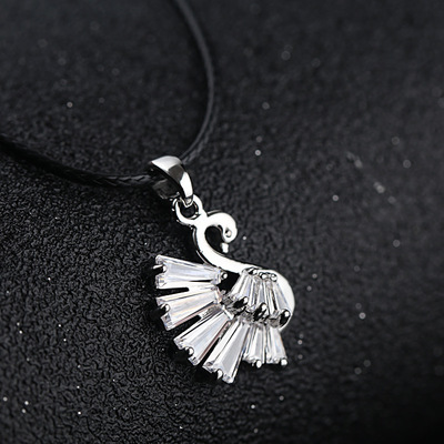 高档锆石天鹅颈链项圈日韩女生简约锁骨脖链百搭夏季锆石颈带批发