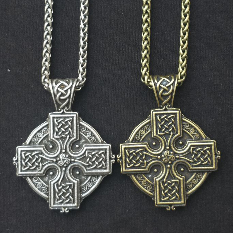 北欧神话维京人爱尔兰十字架护身符吊坠太阳能凯尔特人德鲁伊项链