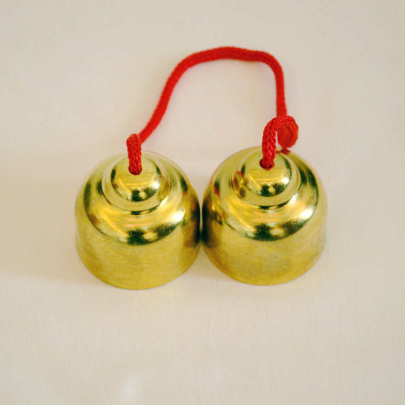 厂家供应带绳碰钟 儿童音乐玩具乐器碰铃 带绳奥尔夫早教铜碰钟