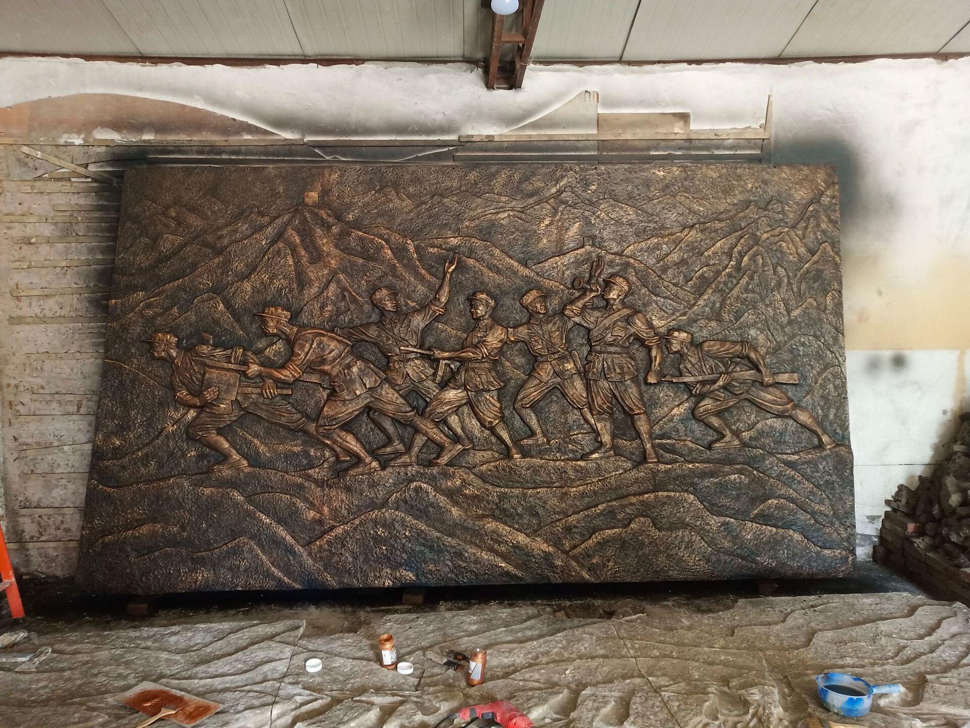 八路军新四军人民解放军仿铜浮雕青海省艺术装饰雕塑壁饰户外城市