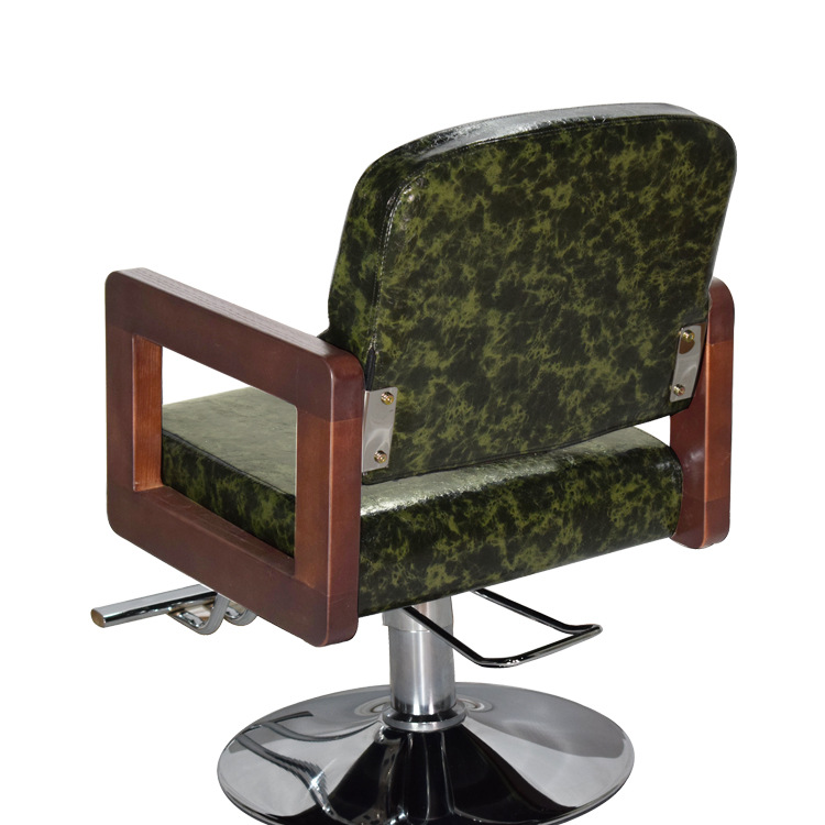 美发椅复古风理发店发廊专用理发椅高档实木椅旋转升降椅厂家直销