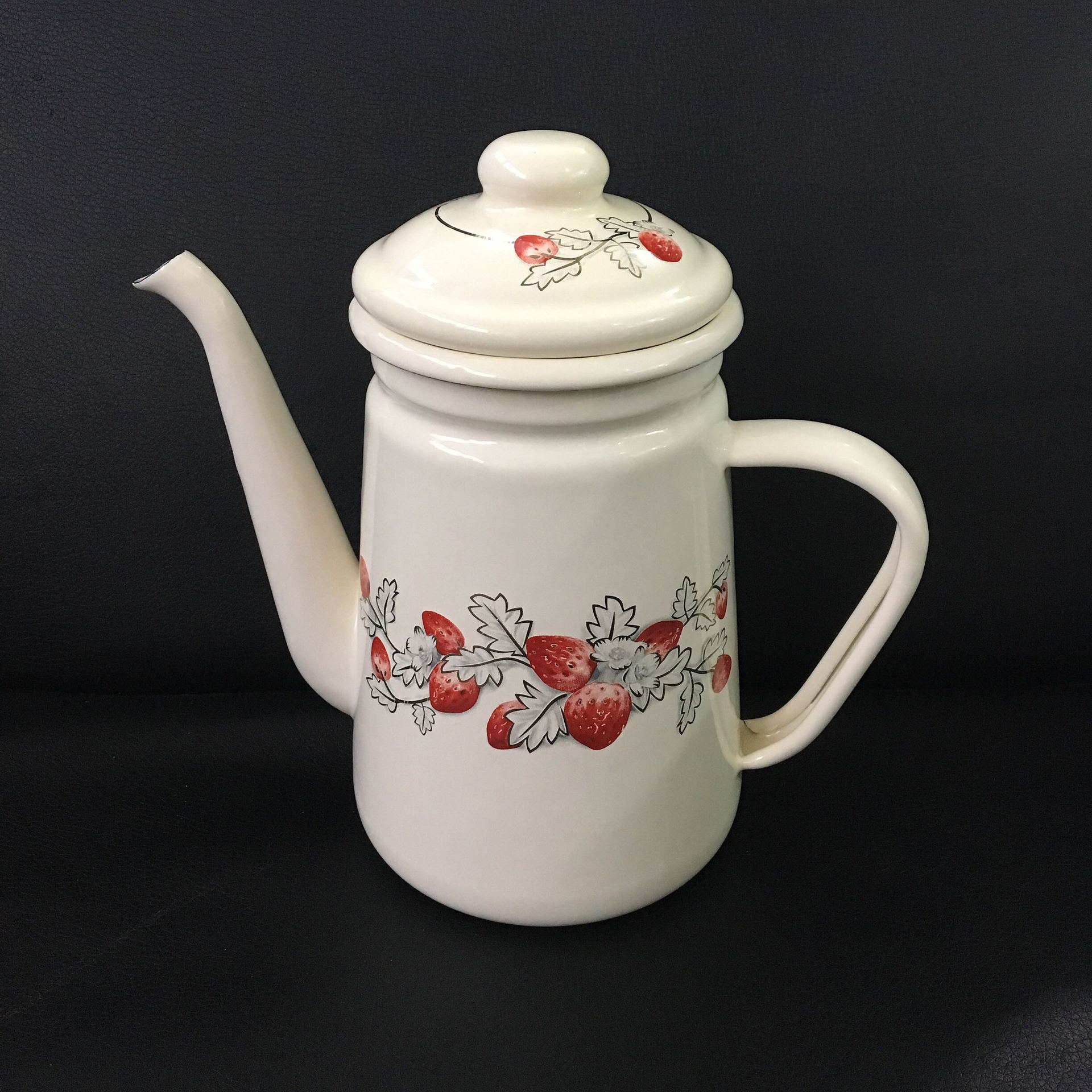 搪瓷咖啡壶 加厚珐琅搪瓷咖啡壶 搪瓷花茶壶咖啡手冲壶凉水壶