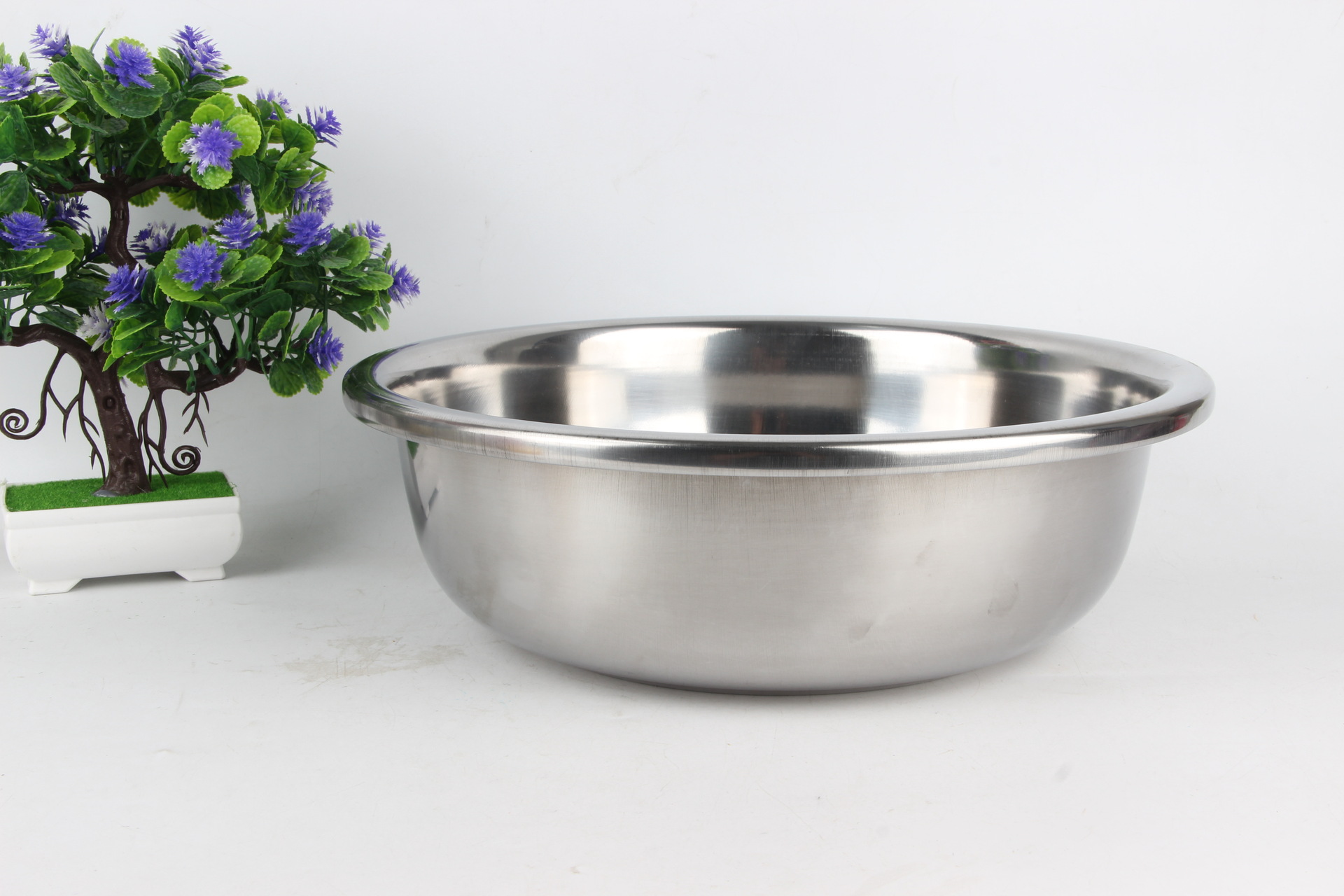 40cm大反边不锈钢盆 洗菜盆 盆子厨房用盆 加厚不锈钢盆10元店