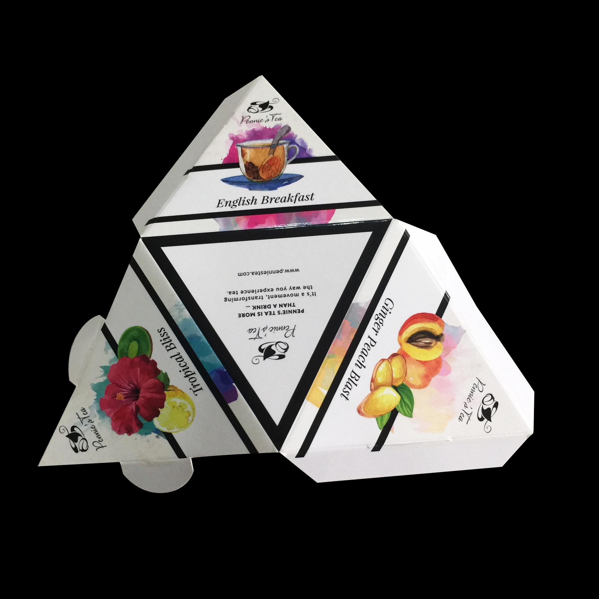 零食水果干玩具喜糖果三角形折叠手提包装彩纸礼品盒子白卡纸定制