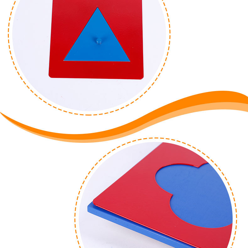 蒙台梭利铁制几何图案嵌板 蒙氏幼儿园专业早教益智教具认知图形