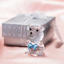 厂家直销 水晶小熊摆件 宝宝满月婚庆生日创意小礼品 速卖通爆款