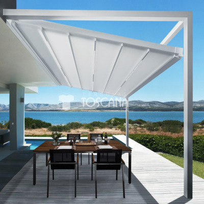 厂家定做户外天幕遮阳棚铝合金智能遮阳篷咖啡厅商场遮阳