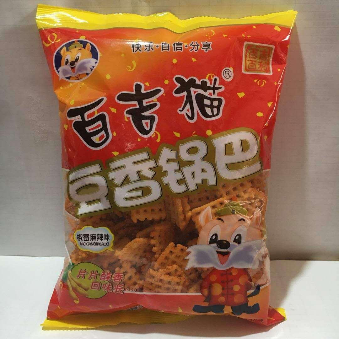 300g百吉猫豆香锅巴椒香麻辣味批发 办公学习休闲食品 1件20袋