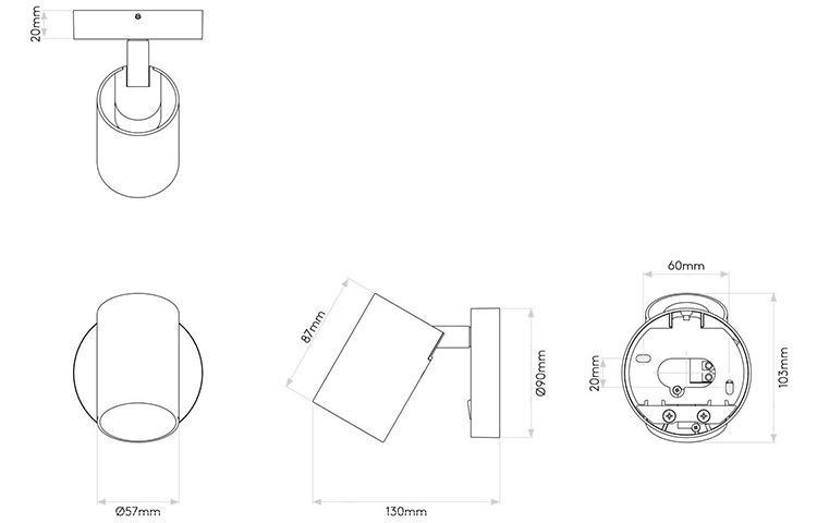 酒店客房床头小壁灯led阅读灯 天花射灯壁灯两用 工程定制灯饰
