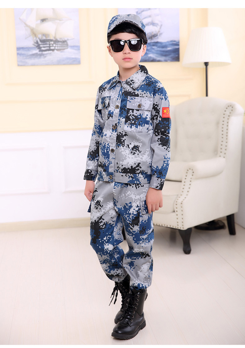 儿童学生海陆空数码迷彩服套装亲子运动会军训军装长短套装夏令营
