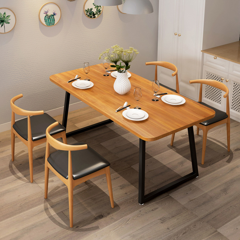 简约松木家居用品餐桌椅组合 可定制主题咖啡厅餐椅 快餐桌椅批发