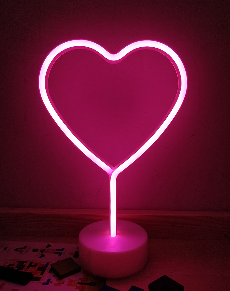 led云朵五角星火烈鸟霓虹灯爱心love装饰台灯造型灯usb电池灯