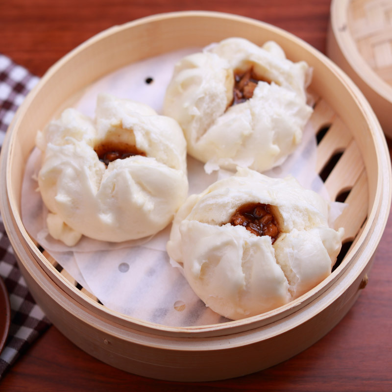 笑口叉烧包 速冻食品广式开口点心包子 广东茶楼餐厅面点批发
