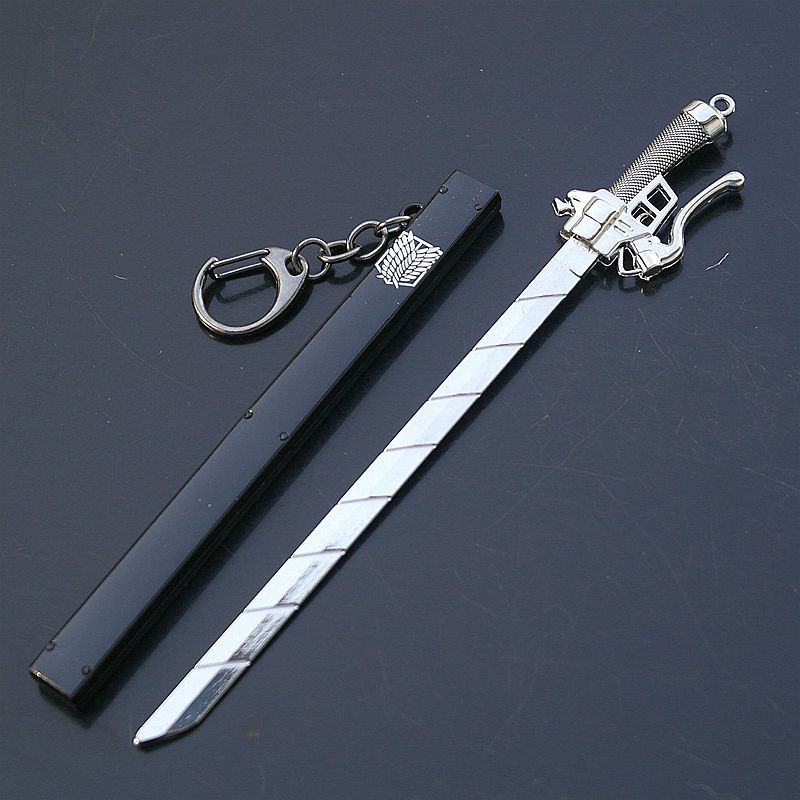 进击的巨人武器兵长三笠带鞘剑模型钥匙扣挂件动漫刀扣