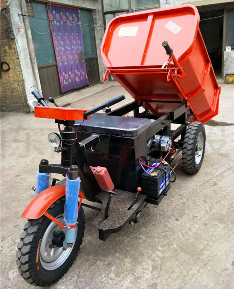 隧道用电动三轮车 矿用运输车 液压自卸工程车