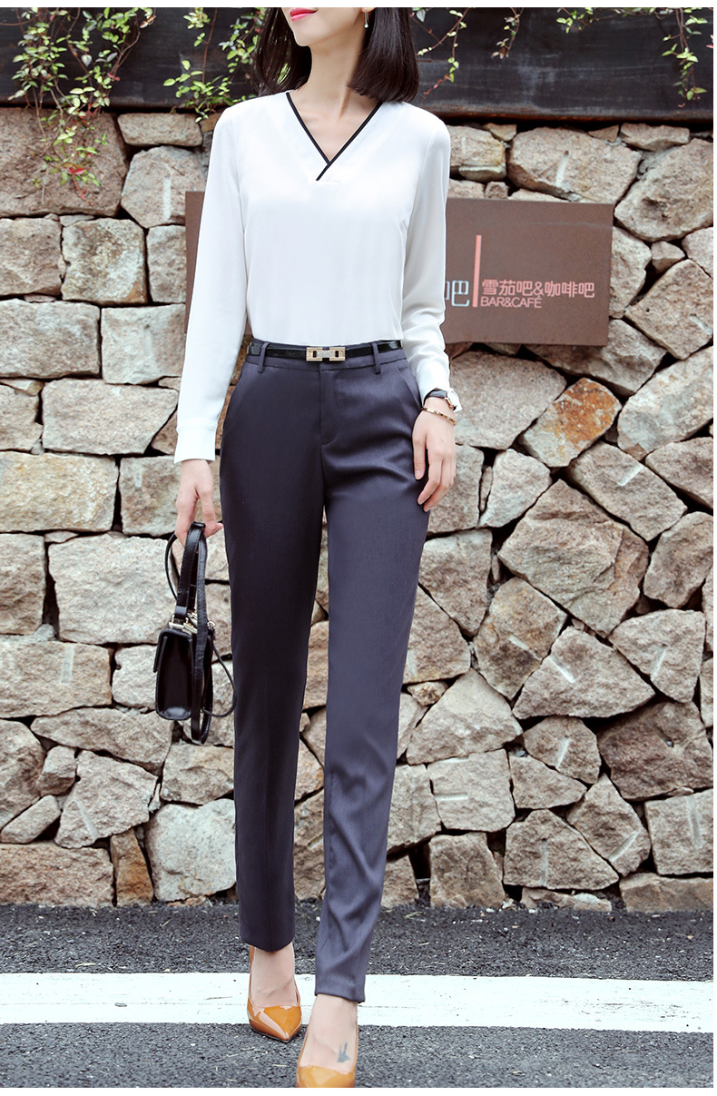 西装裤女2018秋季新款女士职业西服裤修身显瘦黑色西裤正装裤长裤