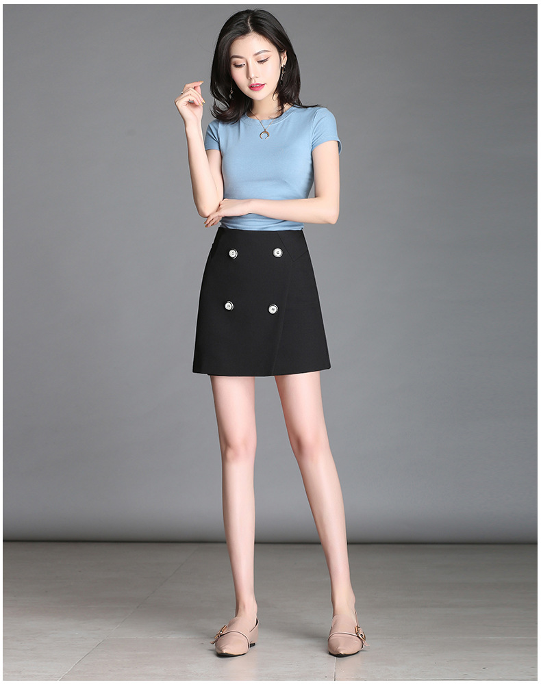 a字短裙夏季新款韩版气质通勤ol半身裙女高腰修身裙子一件代发