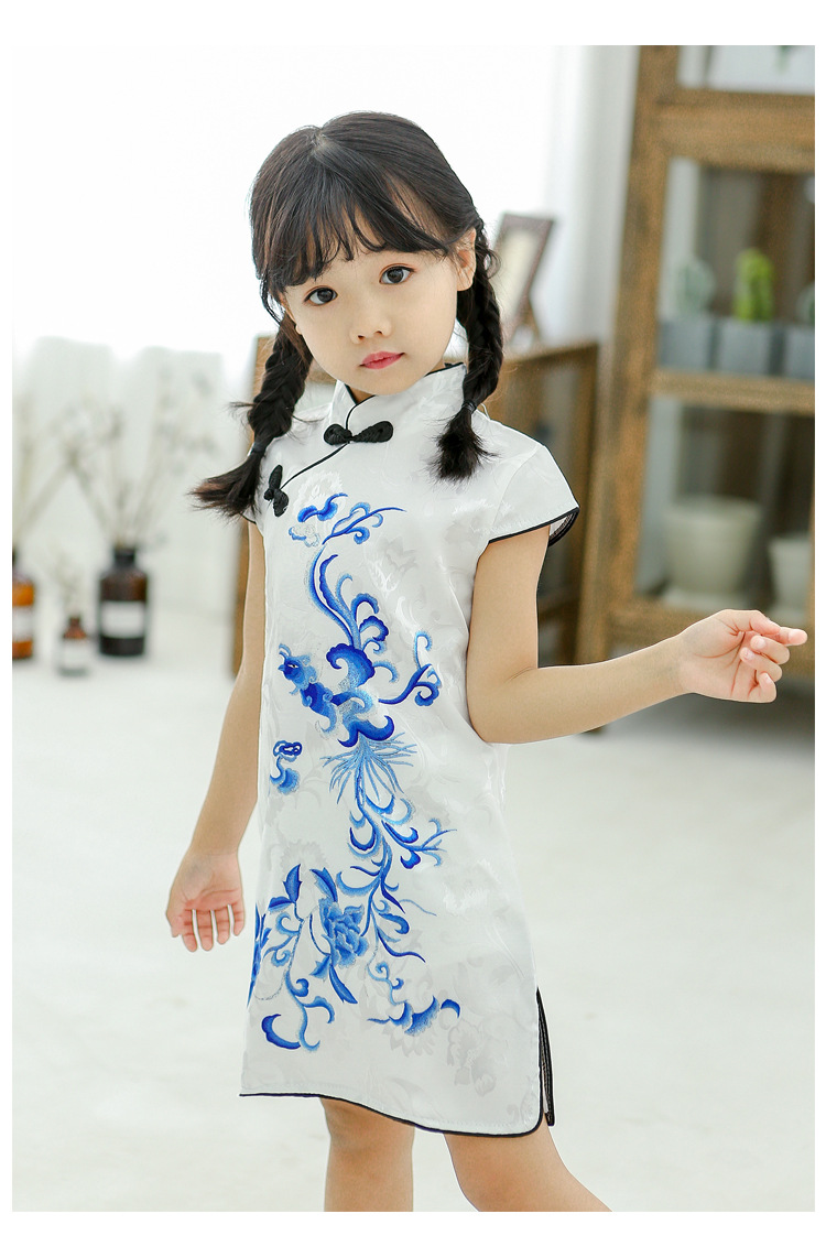 儿童旗袍2020新款夏季复古洋气公主裙中国风小女孩宝宝女童旗袍裙