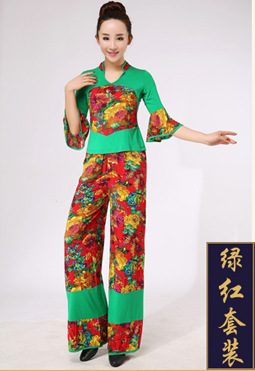 中老年云裳广场舞服装春夏秋季新款套装杨艺喇叭袖长裤舞蹈服