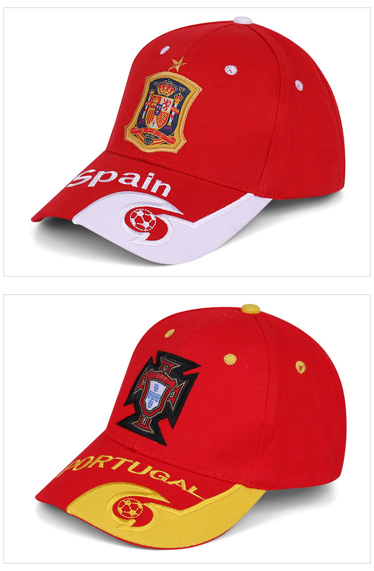 世界杯足球帽棒球帽纯棉遮阳帽巴西法过意大利荷兰遮阳帽