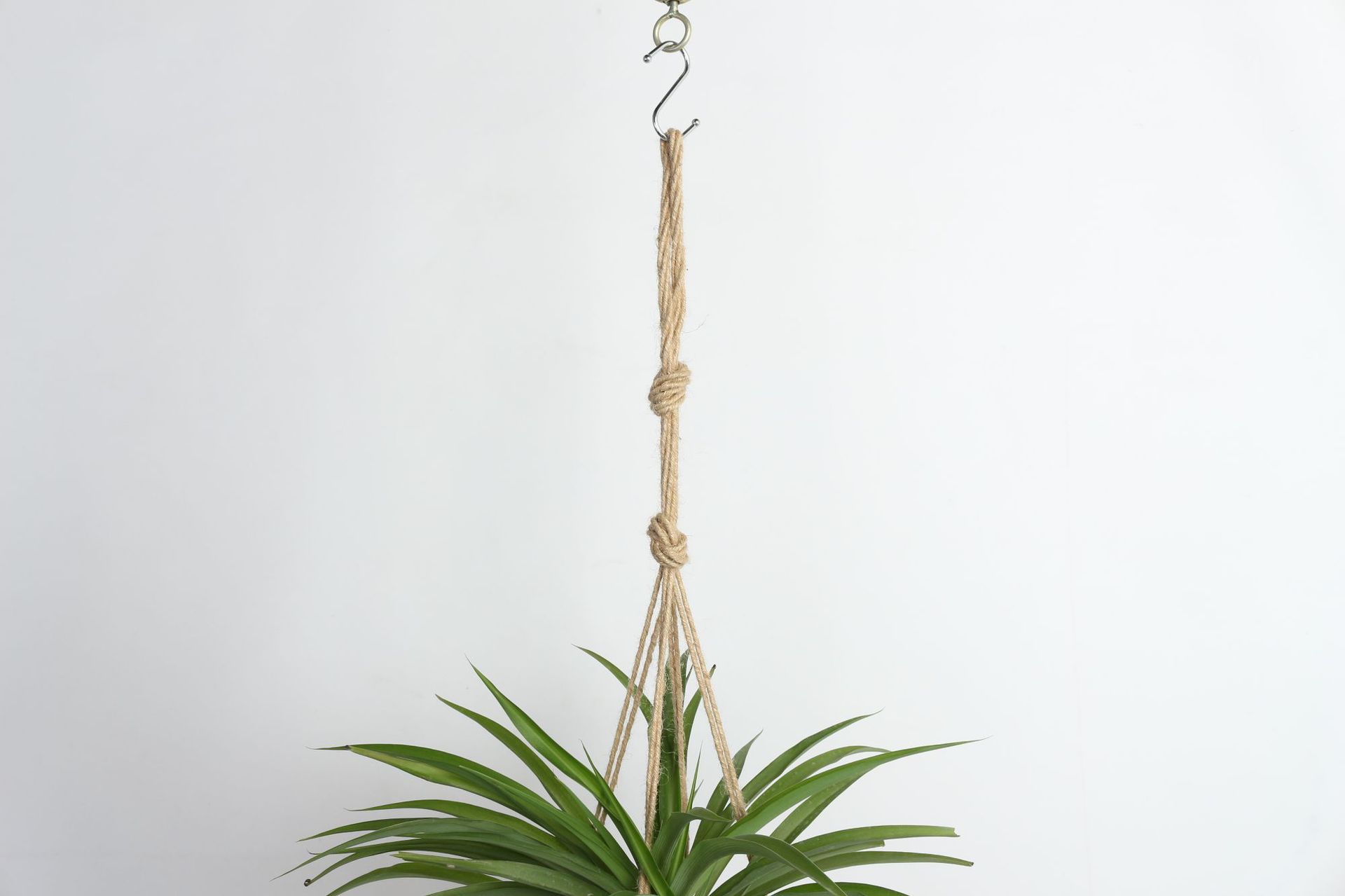 园艺绿化麻绳款壁挂吊盆式居家摆饰 手工编织麻绳吊篮花盆