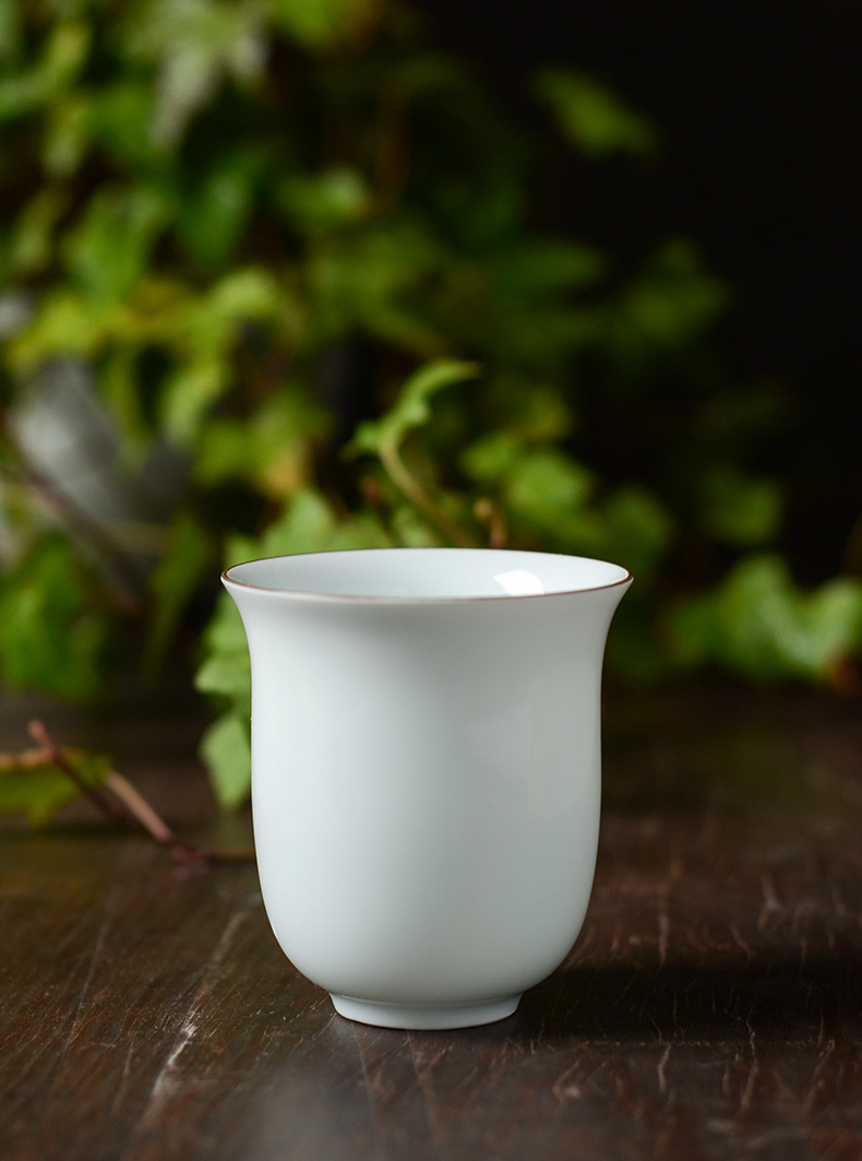 瓷神羊脂白玉瓷茶杯陶瓷原矿无釉大品茗杯单杯功夫茶具茶杯主人杯