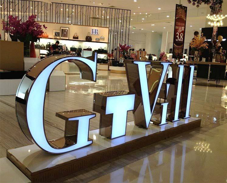 室外不锈钢发光字 广场楼盘金属文字雕塑定制 工厂热销款205