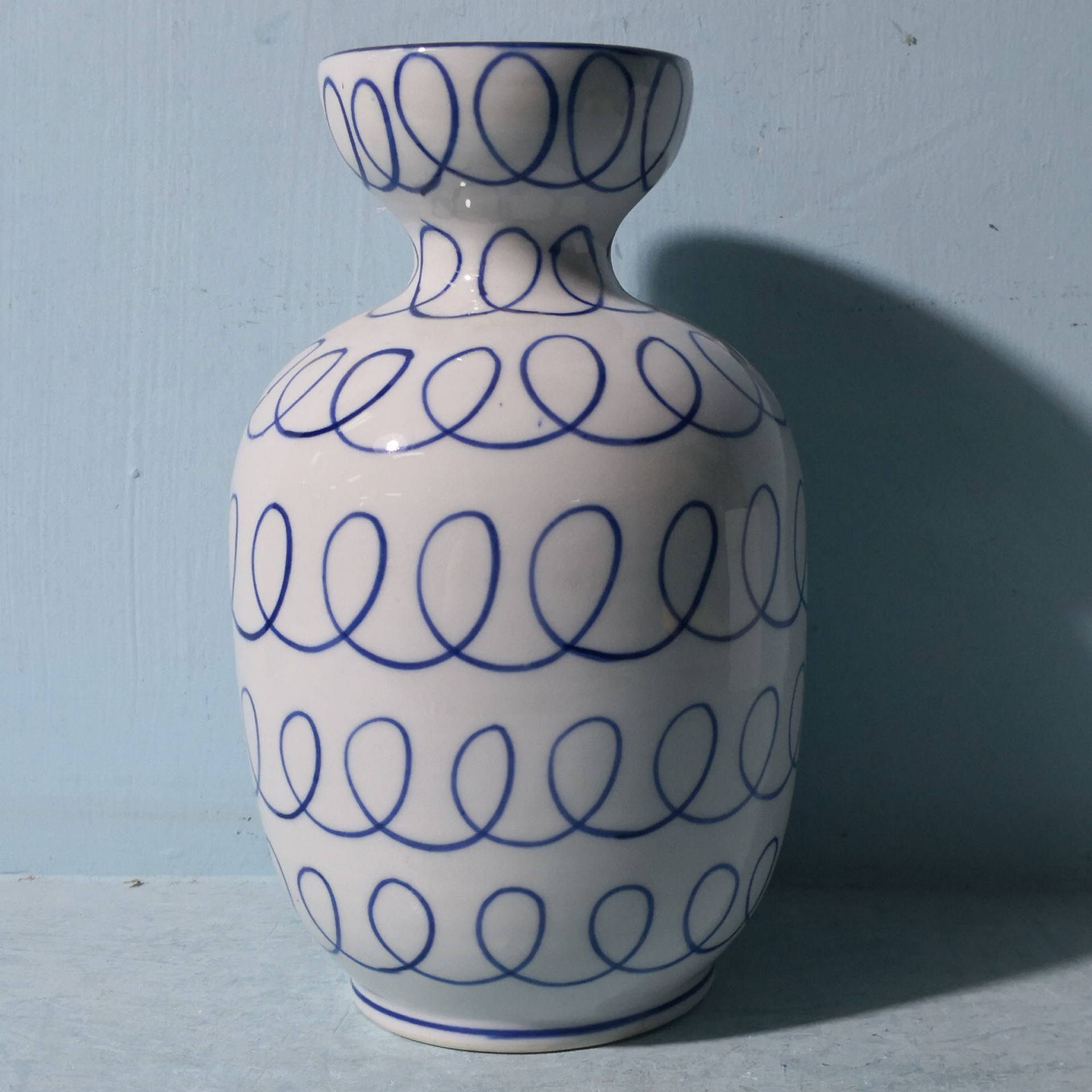 10"葫芦青花花瓶干花塑料仿真花瓶家居摆件高温釉下陶瓷fy0601