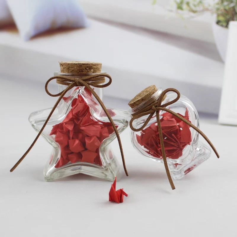 透明玻璃星星瓶许愿瓶带木塞漂流瓶少女心装饰创意男女友生日礼物