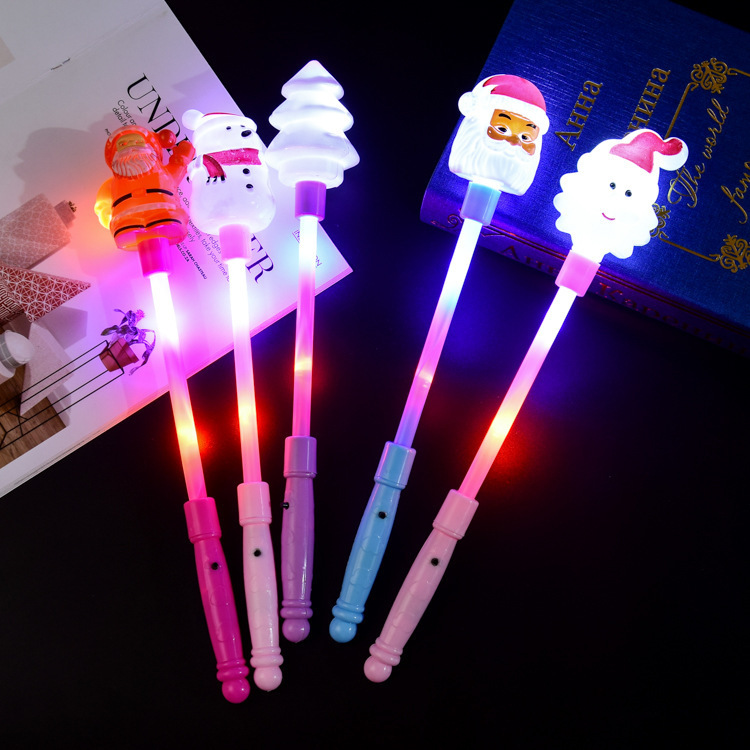 Christmas Glowing Light Stick Santa Claus Glow Stick Christmas Cartoon Magic Wand Creative Glow Toy Batch