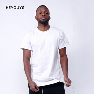 夏季高街似fog短袖前短后长t-shirt侧开叉圆领宽松休闲男式t恤潮