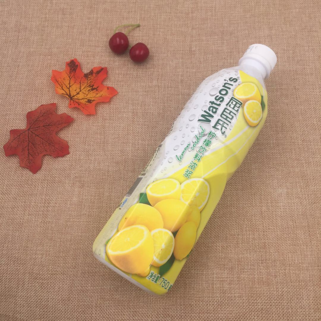 屈臣氏watsons黄柠饮料浓浆750ml 黄柠檬果汁/浓缩柠檬水鸡尾酒料