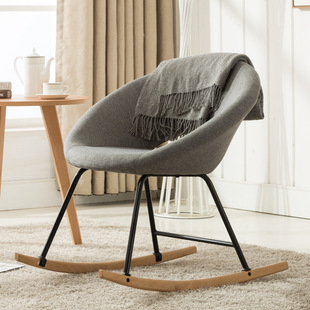 摇椅北欧懒人沙发椅子休闲椅简约现代设计摇摇椅布艺软包单人美式
