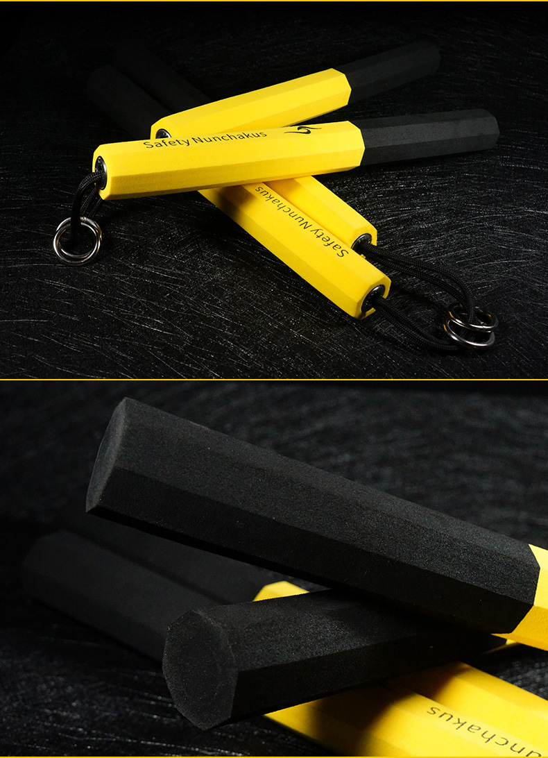 花式加重型八棱银焰海绵双截棍李小龙成人练习棍新手棍 泡棉