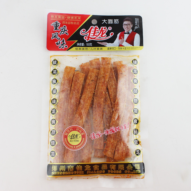 佳龙辣条系列 香辣片大面筋休闲零食素食辣片批发