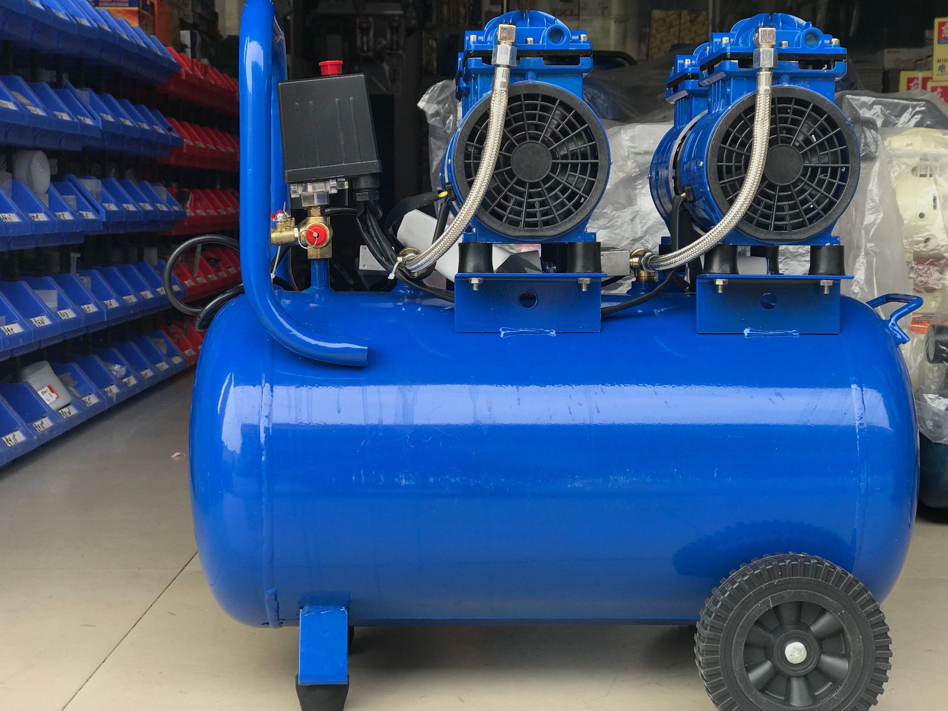 拓玛仕50l静音无油双机头空压机