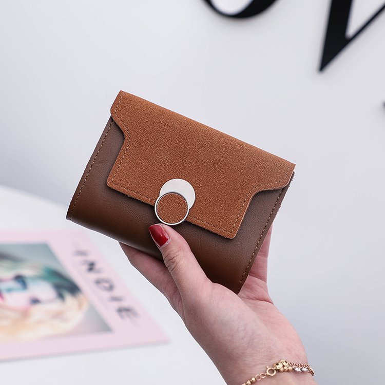 2019 Foreign Trade New Women's Bag Frosted Wallet Korean Style Retro Short Handbag Small Wallet Multi-Card-Slot Coin Purse