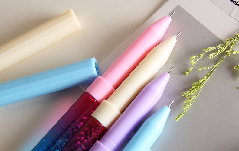 抖音同款网红小仙女流沙中性笔魔法棒亮片时尚原宿学生笔闪闪水晶