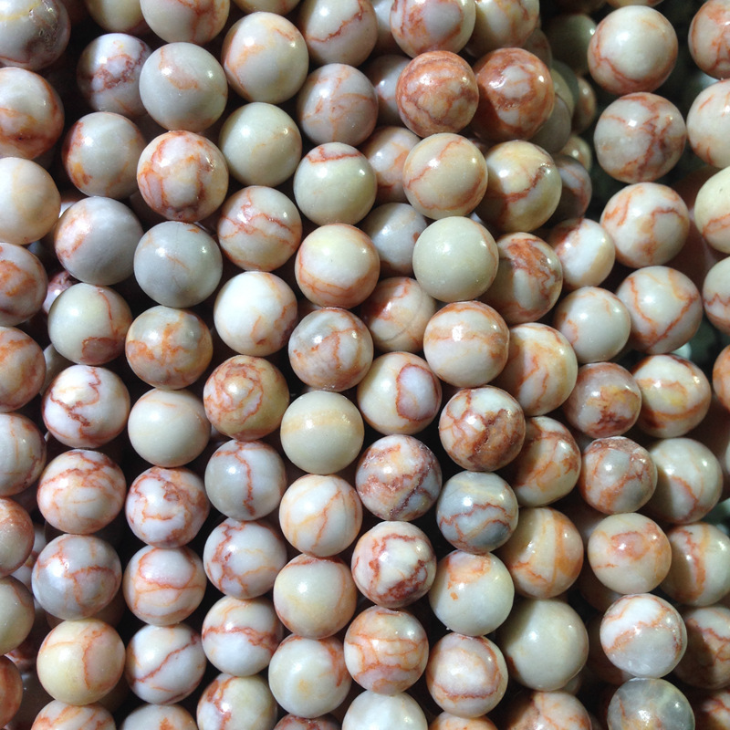 red network天然红网络 圆珠 天然石散珠 半宝石饰品 半成品配件