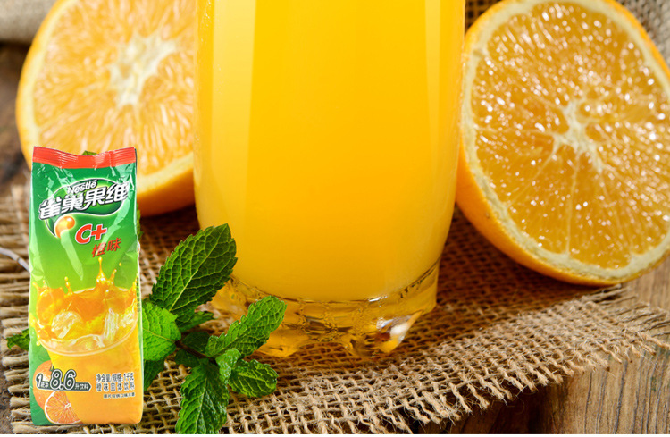 四川其利】 雀巢果维c 苹果味固体饮料 1kg装果汁粉 整箱12袋