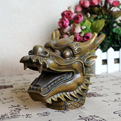 圆梦园国宝纪念 纯铜龙首 纯铜十二铜首摆件 家居装饰品