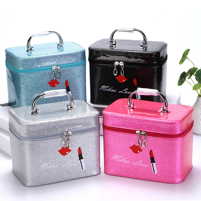 Factory Direct Sales New Cosmetic Case Cosmetic Bag Portable Cosmetic Case Square Cosmetic Case Storage Box Gift Box