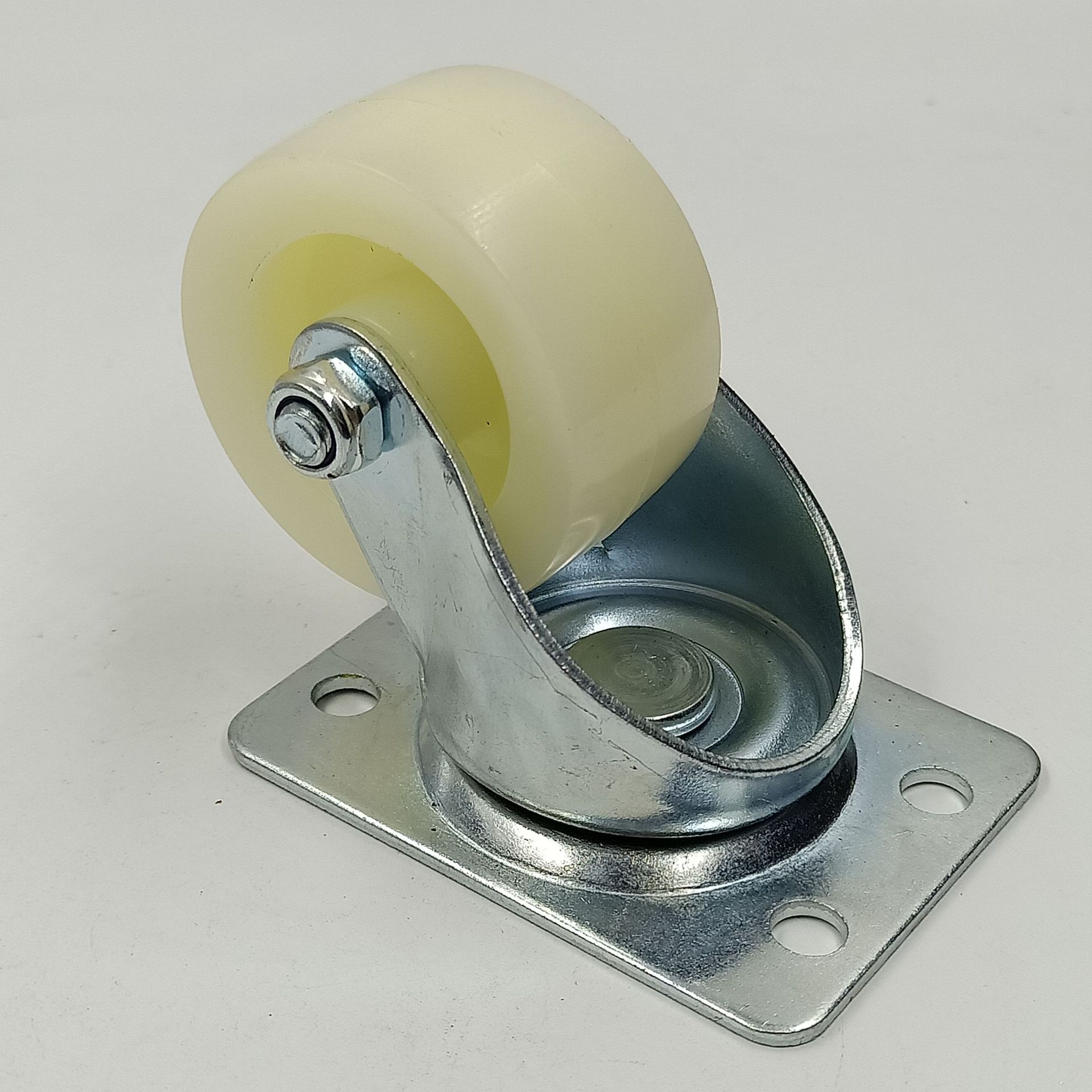 2寸平底万向肥仔脚轮货架pp尼龙耐磨轮子厂家直销推车白色脚轮