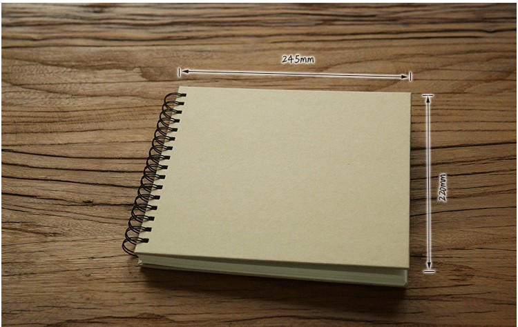厂家定做a4侧翻牛皮纸线圈本速写本绘画素描涂鸦翻页笔记本线圈本