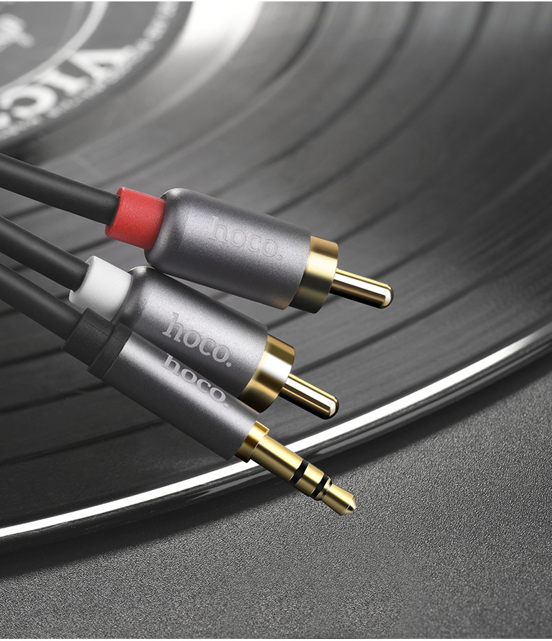 浩酷 新款3.5mm转双莲花口rca音频线一分二电脑手机音箱线 upa10