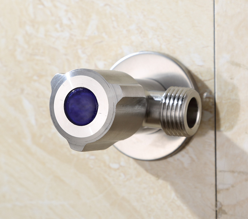 304不锈钢三通一进二出冷热水开关热水器马桶双出水加长三角阀