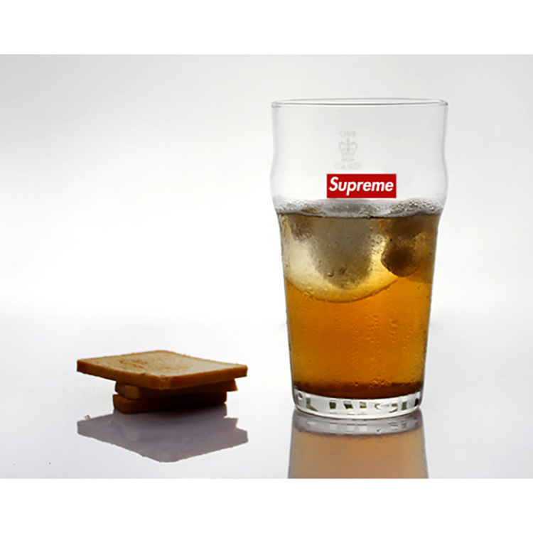 创意水杯supreme pint glass玻璃杯英式品脱啤酒杯牛奶玻璃杯